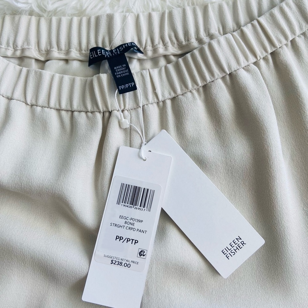 π€New! Eileen Fisher Bone Straight Cropped Pants - Picture 4 of 7